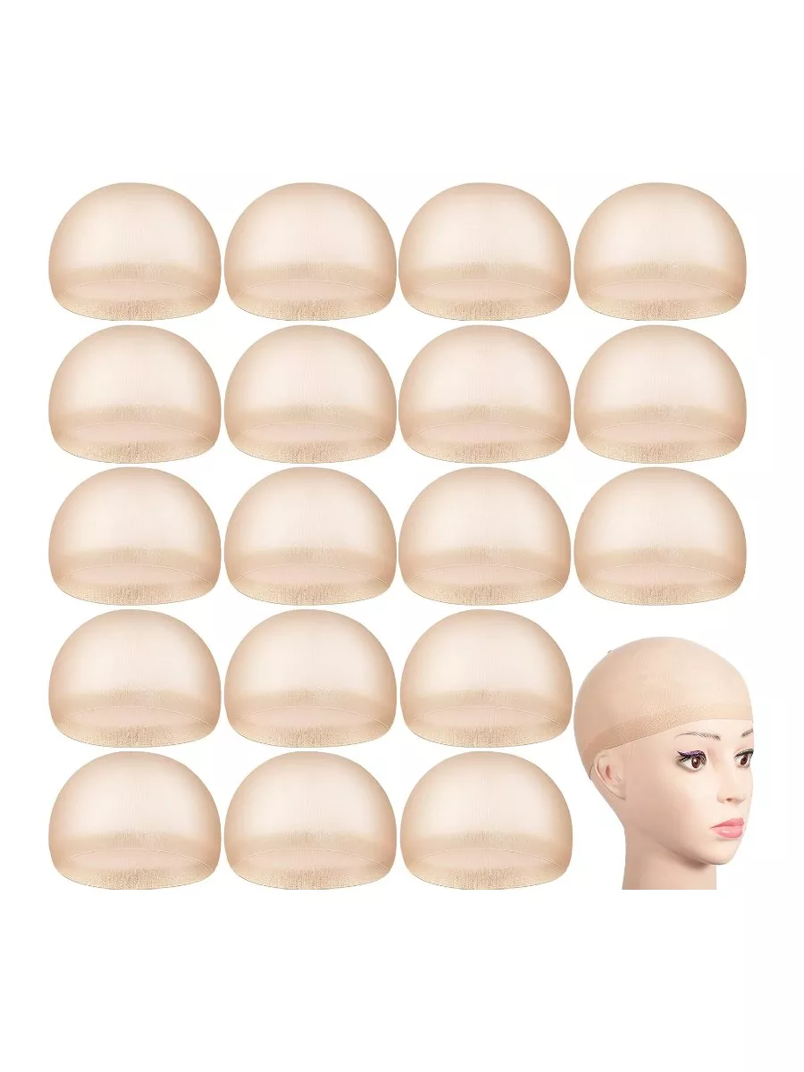 100 Pack Wig Caps - Nylon Stocking Caps, Elastic Stretchy, Beige