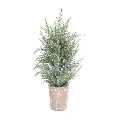 12" potted icy pine tree