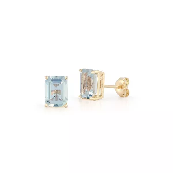 14K Blue Topaz Studs