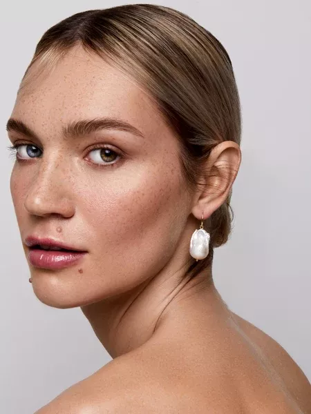 14K Gold Baroque Pearl Drops