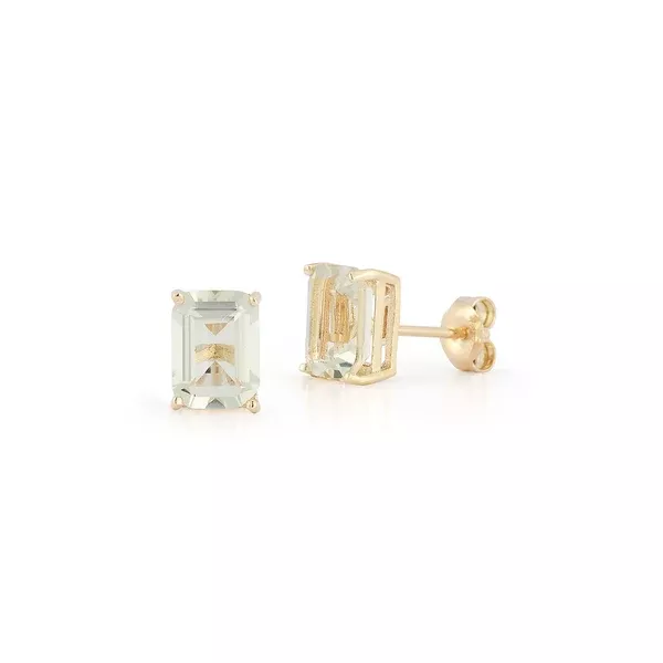 14K Green Amethyst Studs