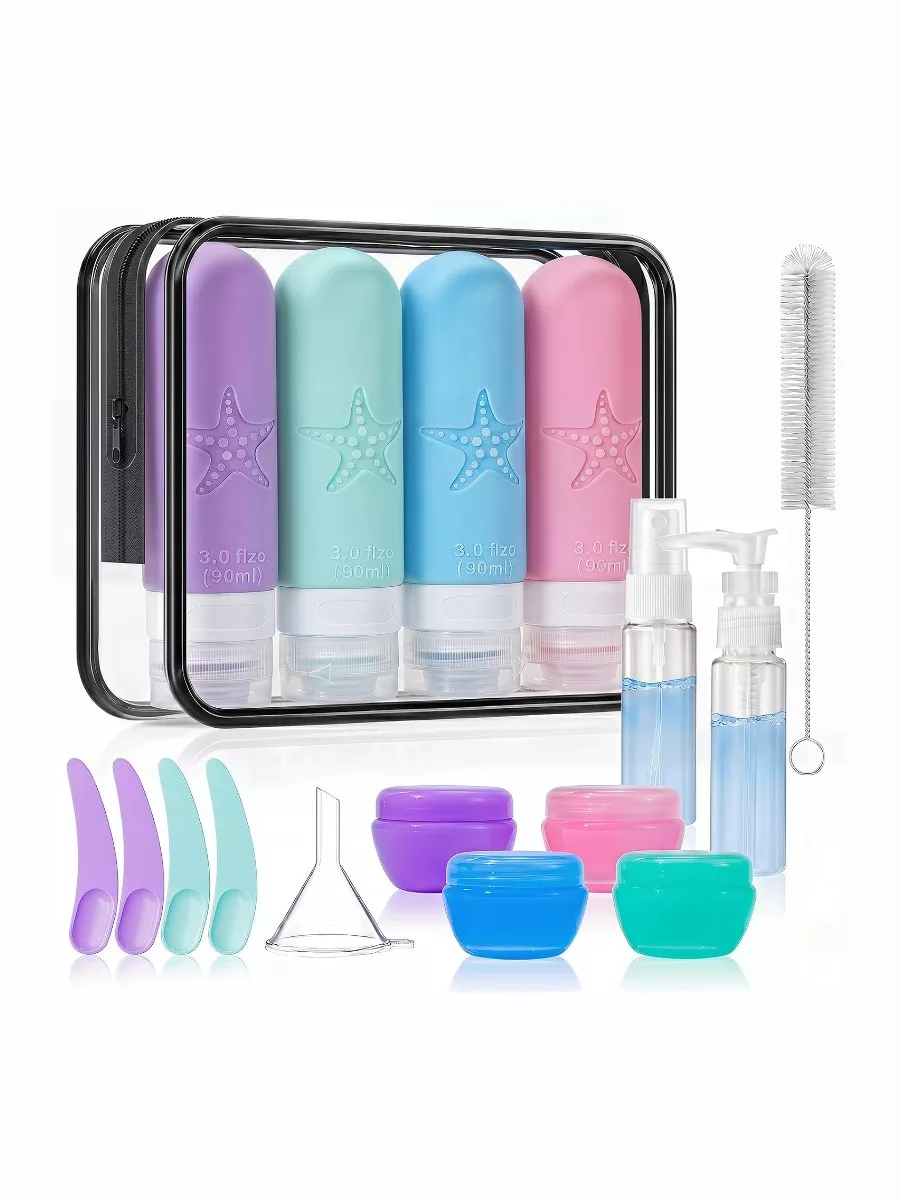 18 Pack Travel Bottles for Toiletries, Leak Proof, TSA Approved 3oz