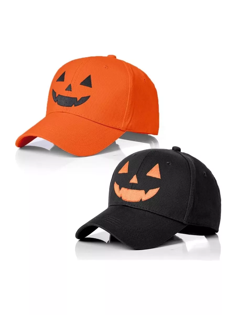 2-Pack Halloween Pumpkin Face Embroidered Baseball Cap