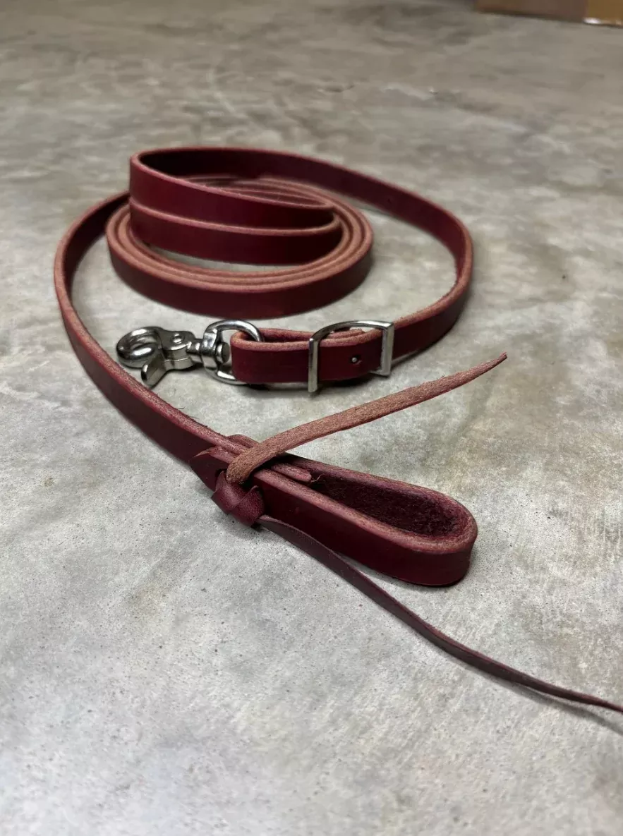 5/8" Latigo Roping Rein with Waterloop
