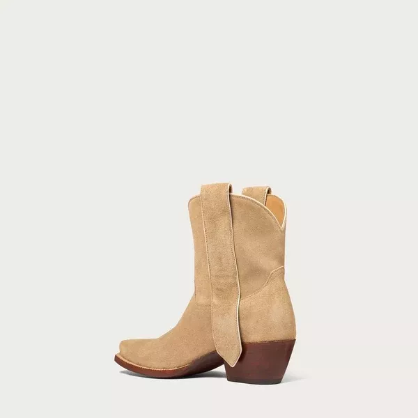 7 boot in bone suede