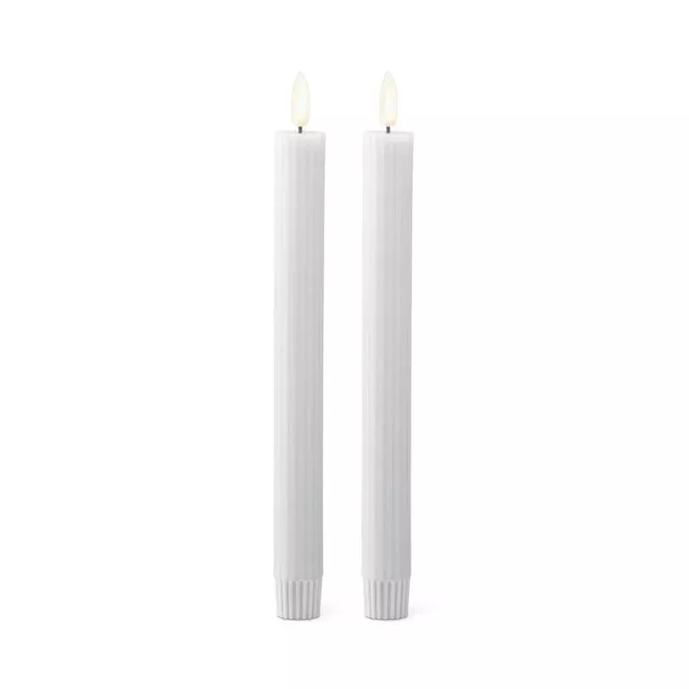 9.75" white thin led taper candle