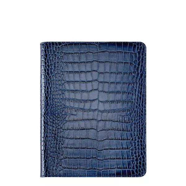 9 Inch Wire O Notebook in Crocodile Embossed Leather