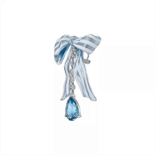 Aqua bardot bow earrings