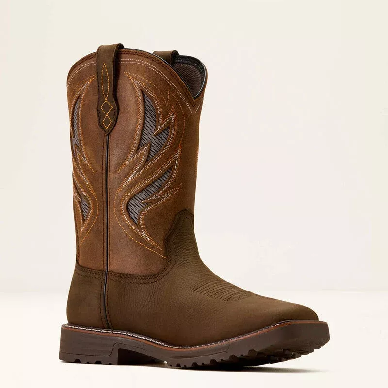 Ariat Activator VentTEK Waterproof Steel Toe Work Boot in Dark Brown & Wicker