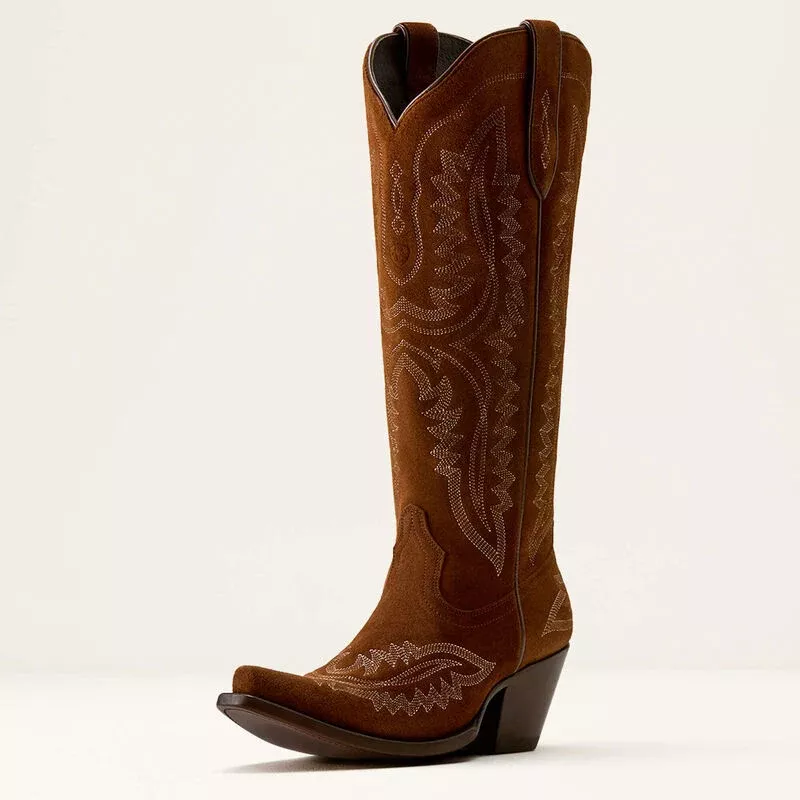Ariat Casanova X Toe Western Boot in Oiled Tan Suede