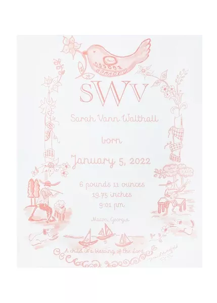 Birth Announcement in Pink