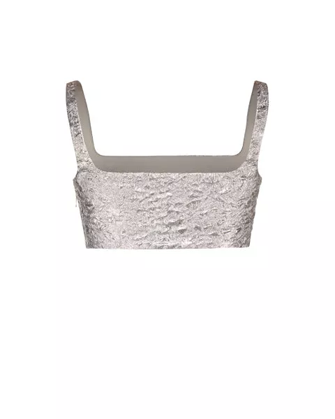 Blake top in silver brocade