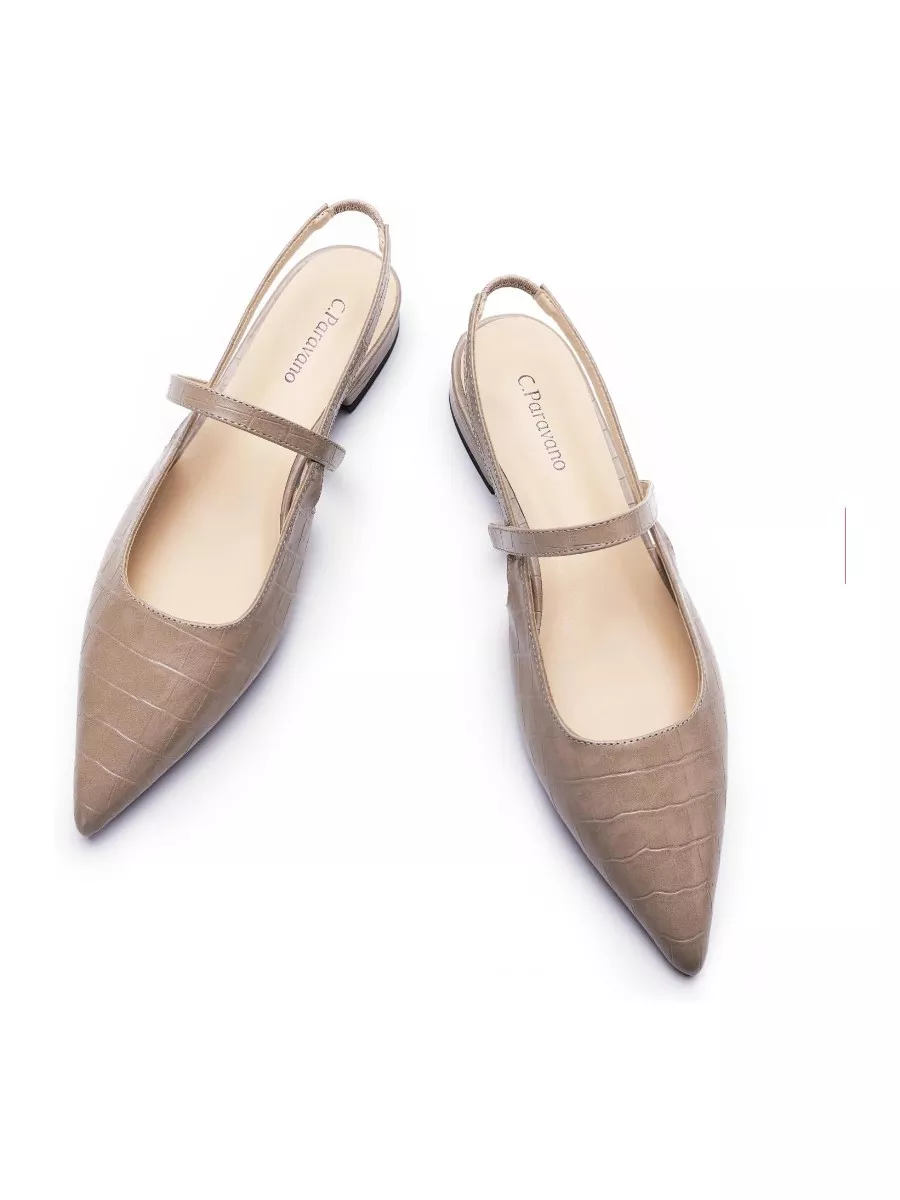 C.Paravano Pointed Toe Slingback Flats
