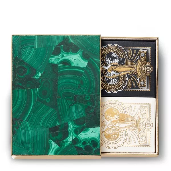 Cassiel mosaic card set in malachite
