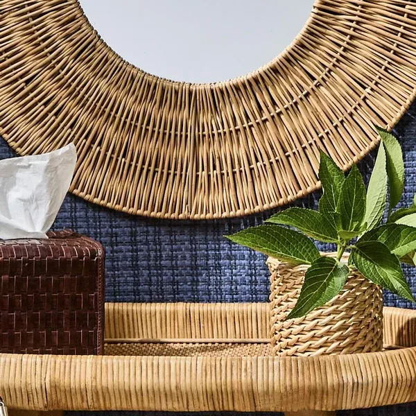 Circular Wicker Wall Mirror