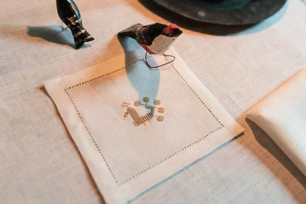 Cocktail napkin hemstitch