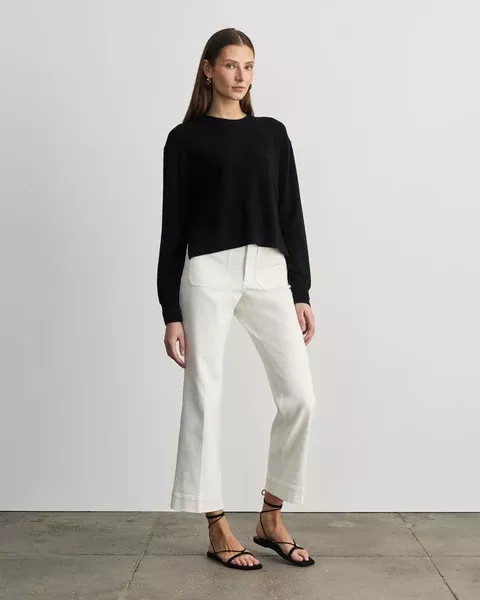 Cropped Nicole Pant in Chalk