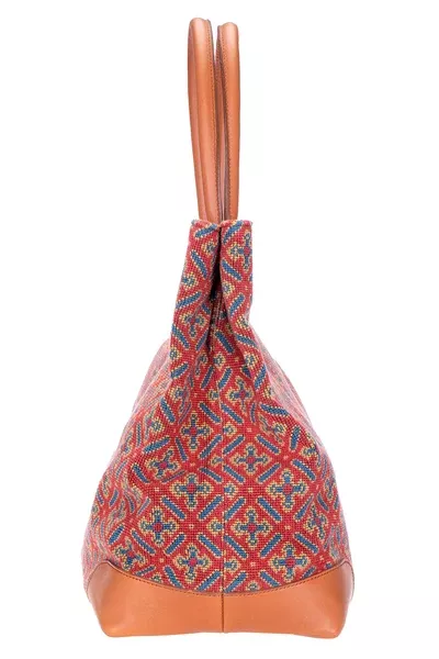 Cuenca Red Needlepoint Tote