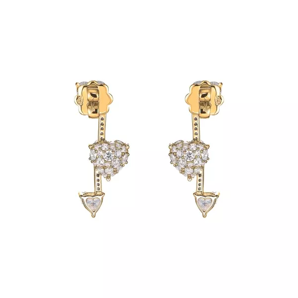 Diamond heart pendulum earrings