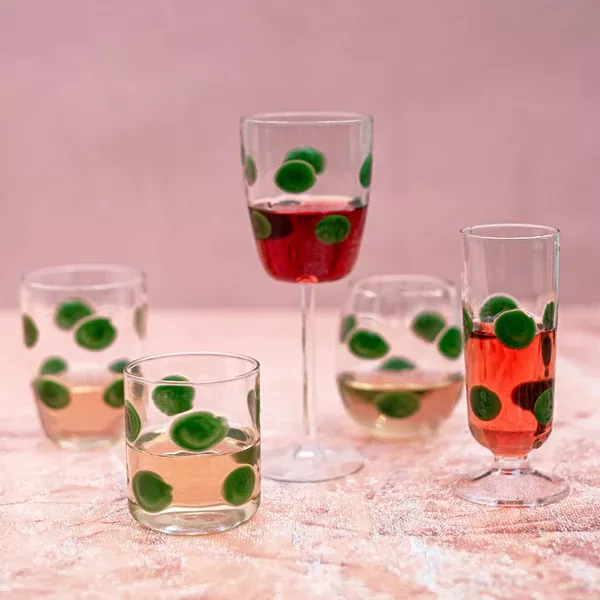 Drop Green Stemless Wine Glass