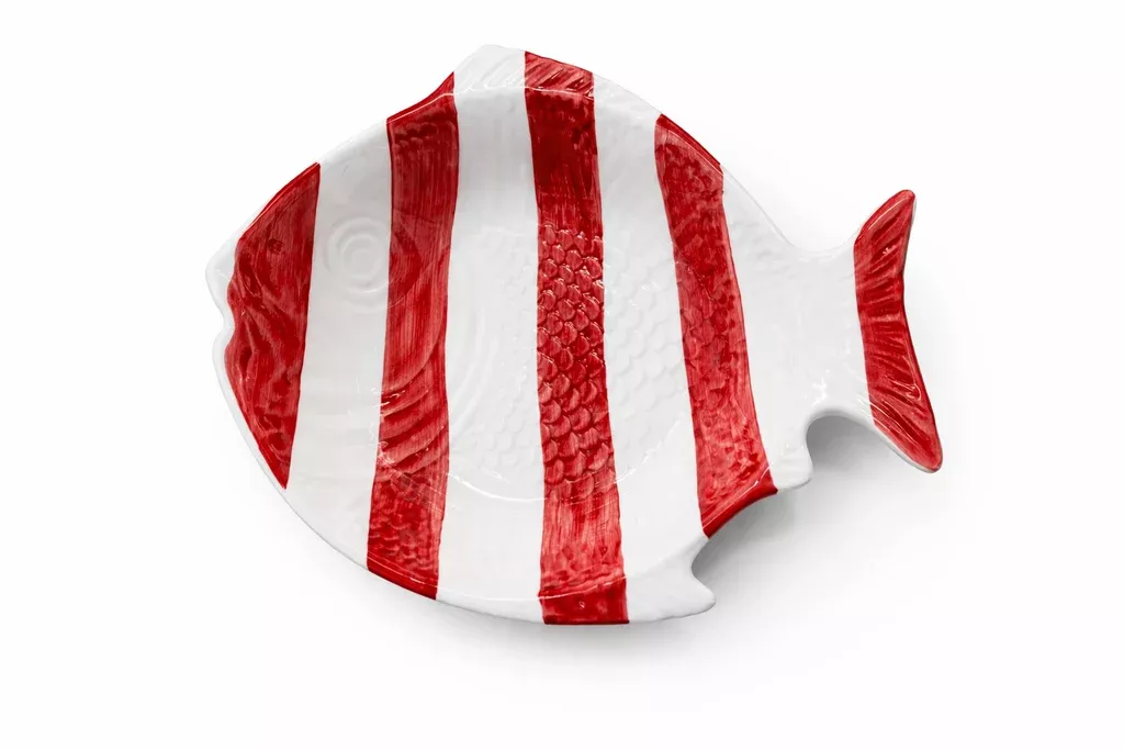 Fish Soup Plate Red Stripes