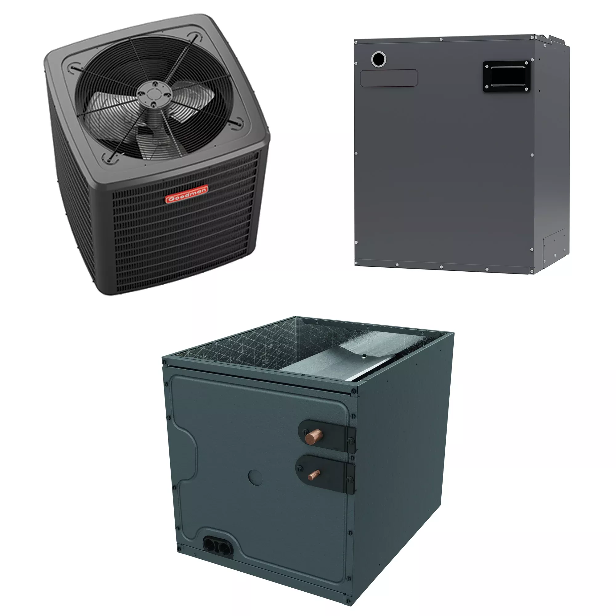 Goodman - 2.5 Ton Cooling - Air Conditioner + Variable Speed Air Handler System - 15.2 SEER2 - R-410A