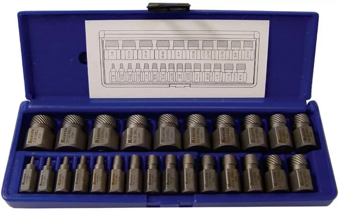 Hanson 53227 25 Piece Hex Head Multi-Spline Extractor Set