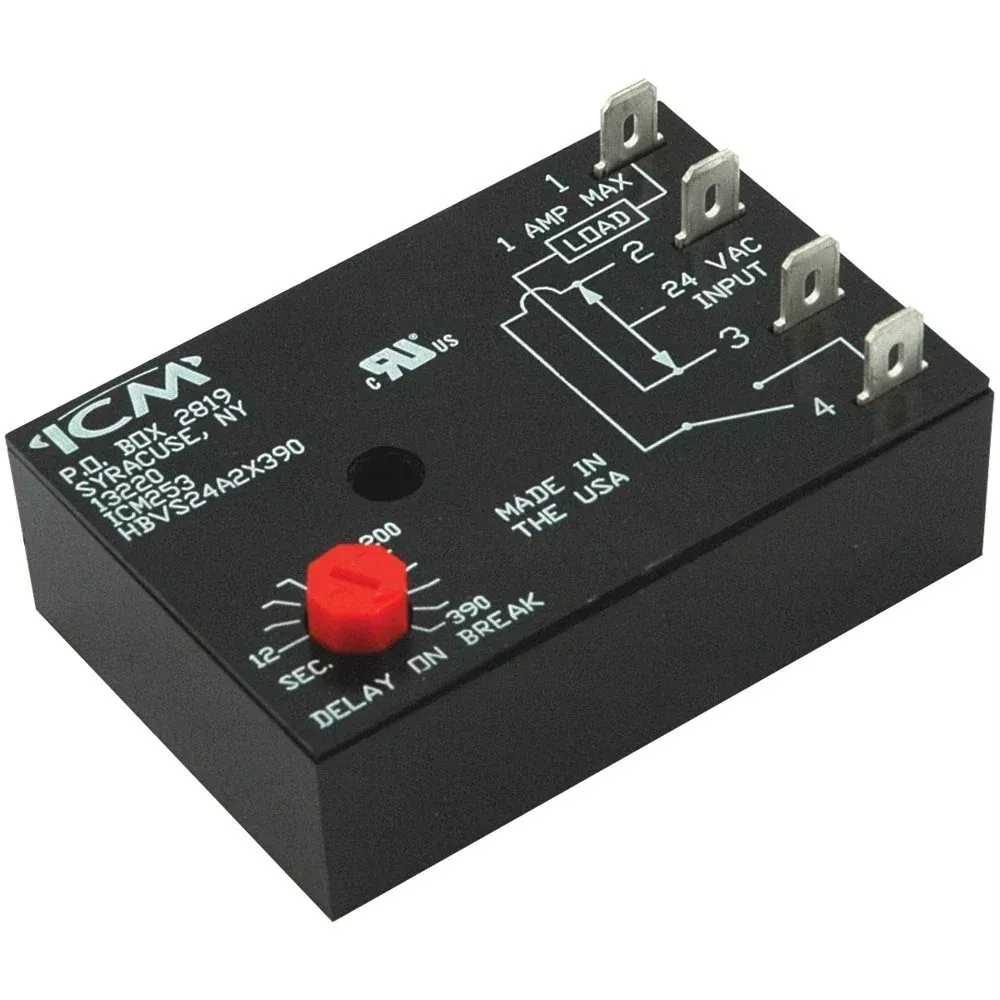 ICM CONTROLS ICM253 Fan Delay Timer 12-390 Seconds Adjustable Off Delay
