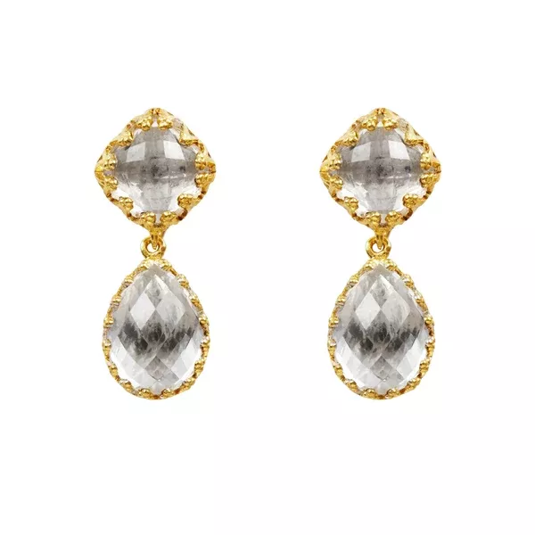 Jane Small Day Night Earrings in White