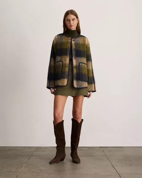 Janet jacket in maritime blue plaid