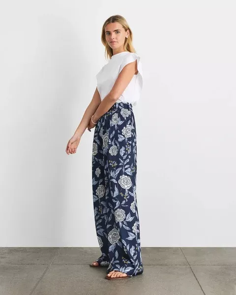 Jodi Pant in Maritime Blue Multi Floral