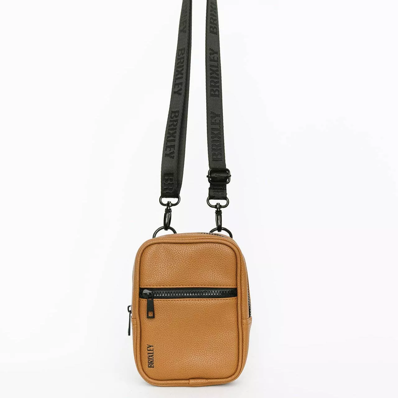 leather toffee crossbody sling