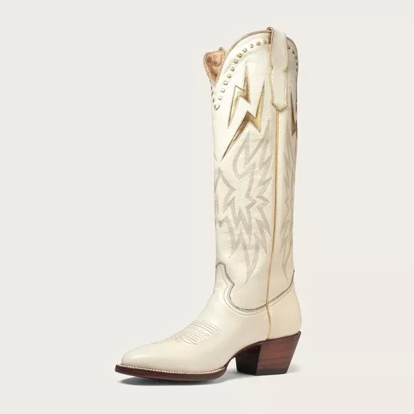 The lightning boot in bone and gold