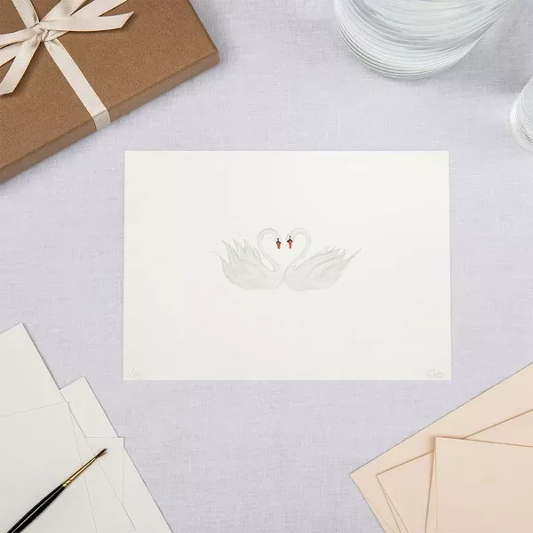 Limited Edition Pair of Swans Print