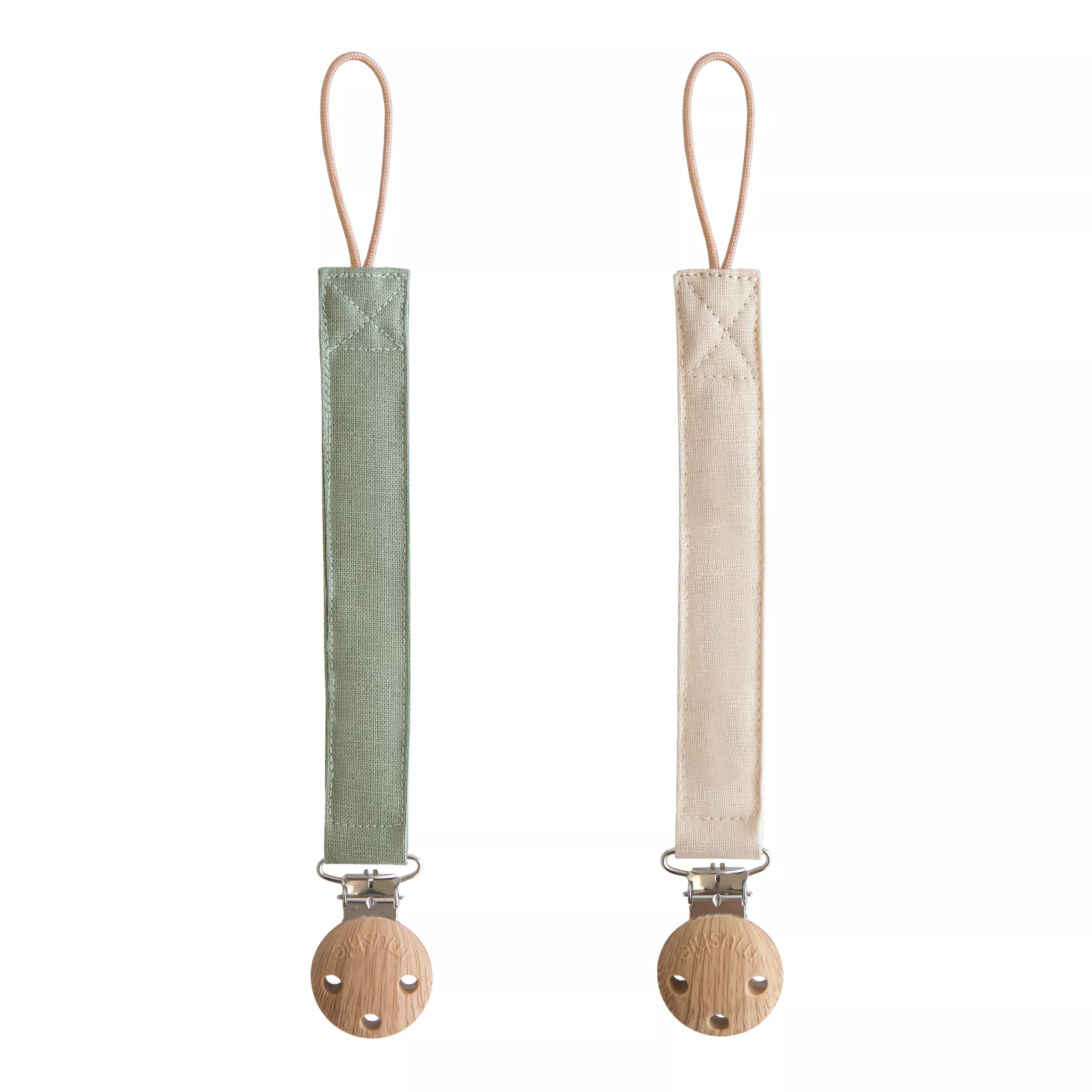 Linen Pacifier Clip 2-Pack