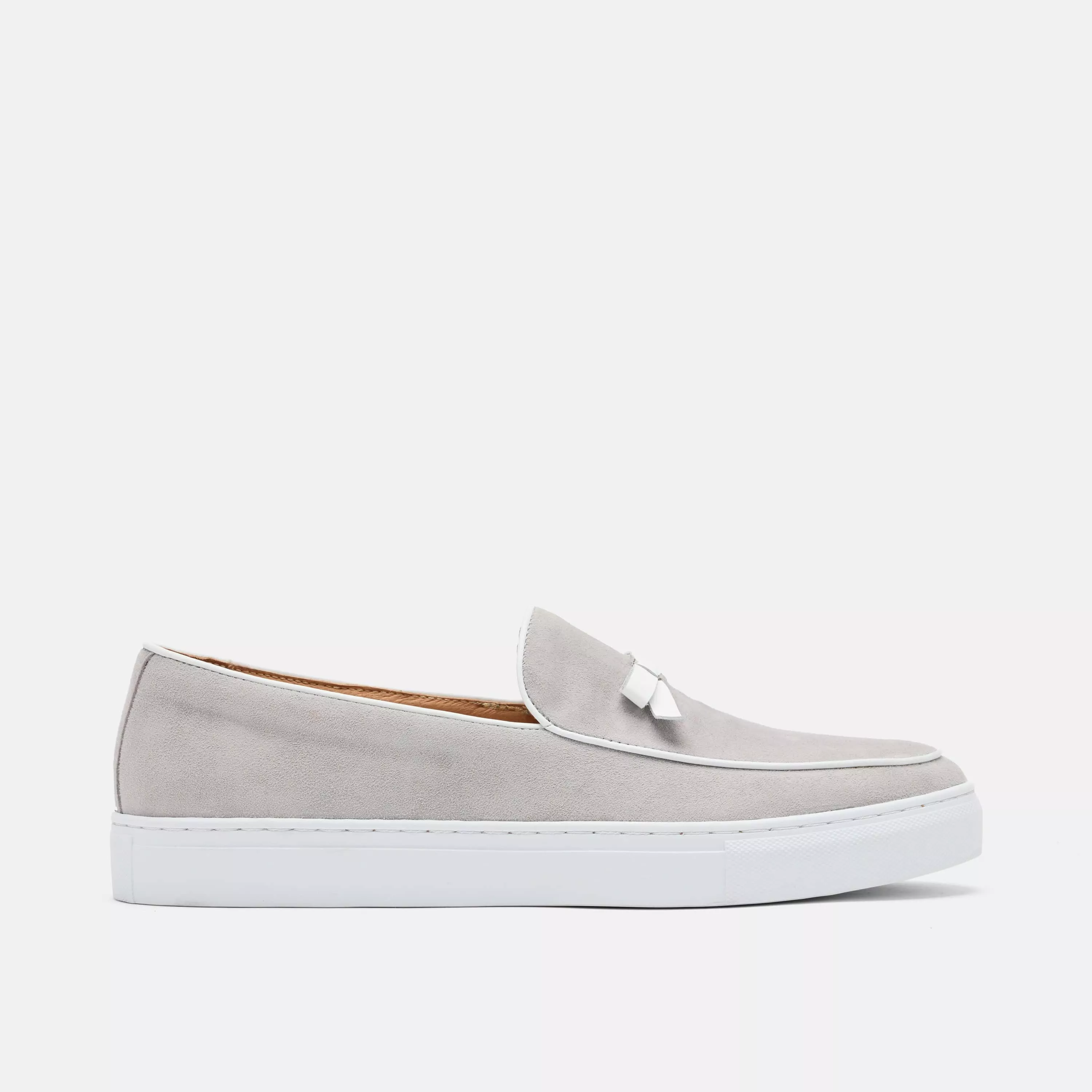 Odell Light Grey Suede Belgian Loafer Sneakers