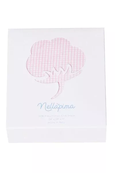 Pink gingham crib sheets