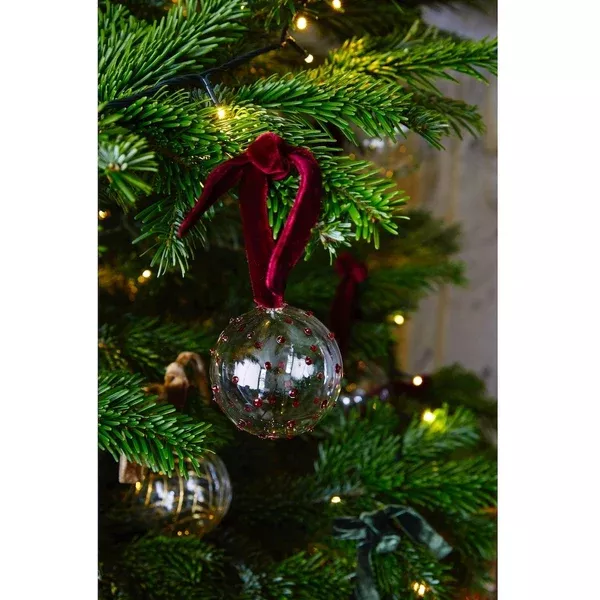 Pom Glass Bauble in Red