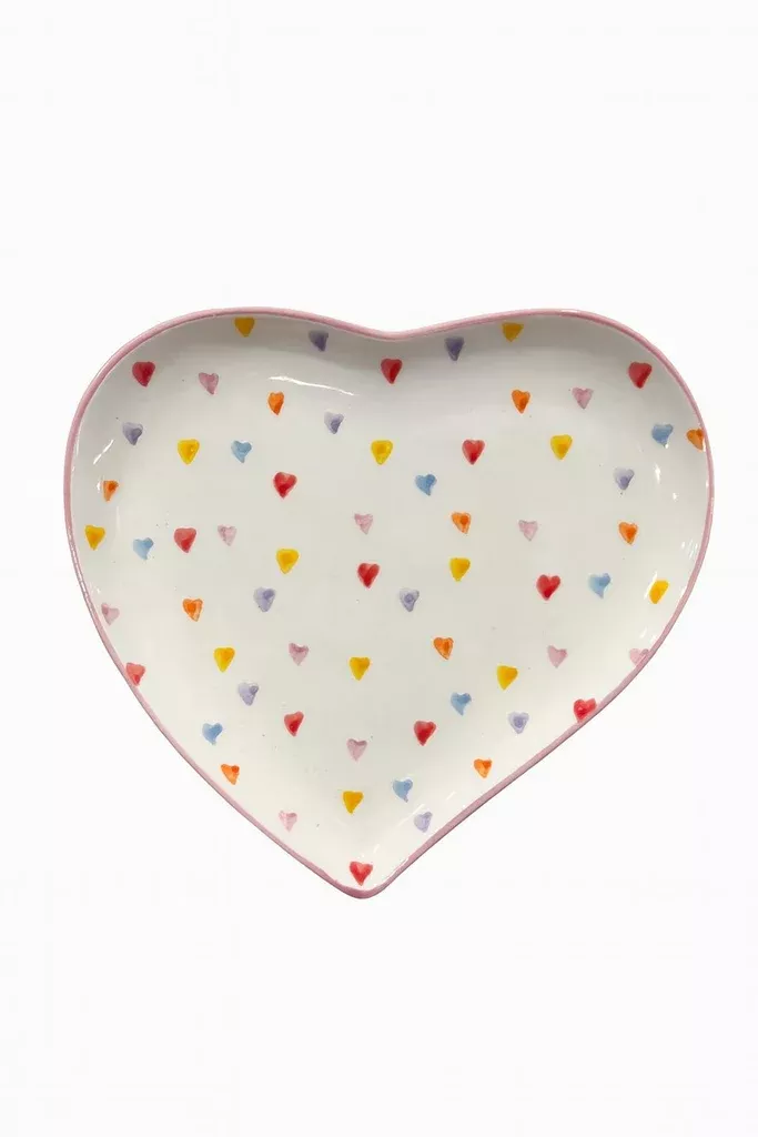 Rainbow Love Dessert Plate Pink