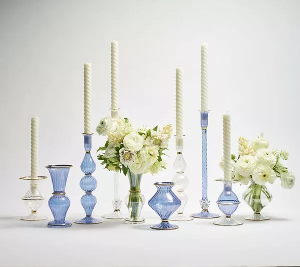 Ripple Candle Holder in Blue