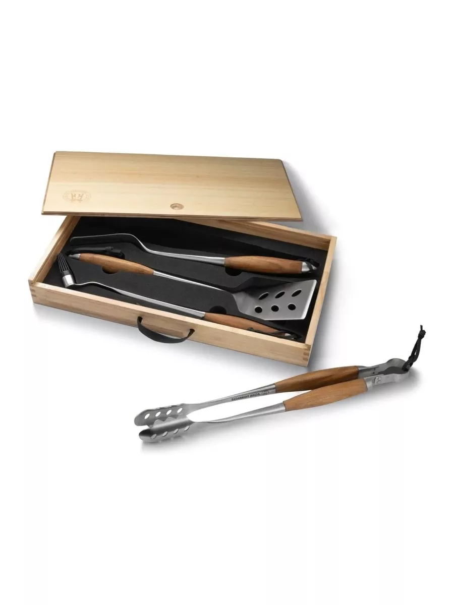 Schmidt Bros. Teak 4-Piece Grilling Tool Set
