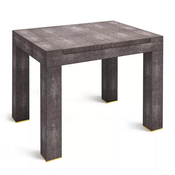 Shagreen chess side table in chocolate