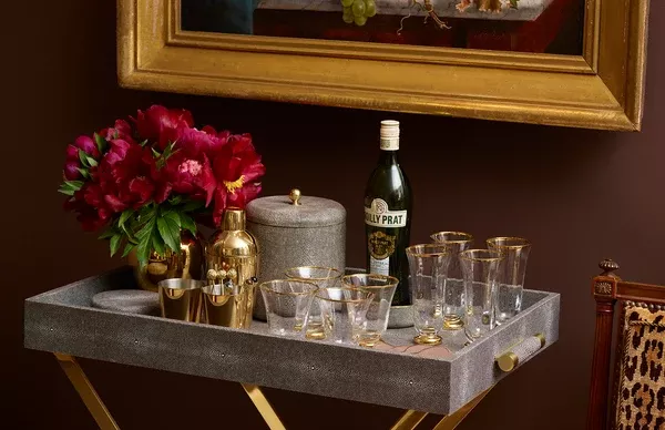 Shagreen Ice Bucket, Chocolate