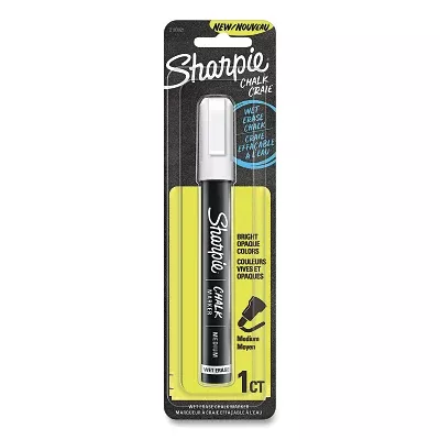 Sharpie 2103021 Wet-Erase Chalk Marker White Medium Bullet Tip