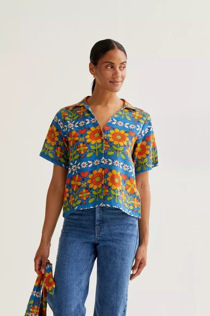 Shirt with Garden Print