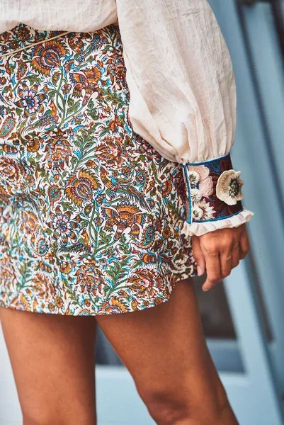 Shiva Mini Skirt in Blue Iris