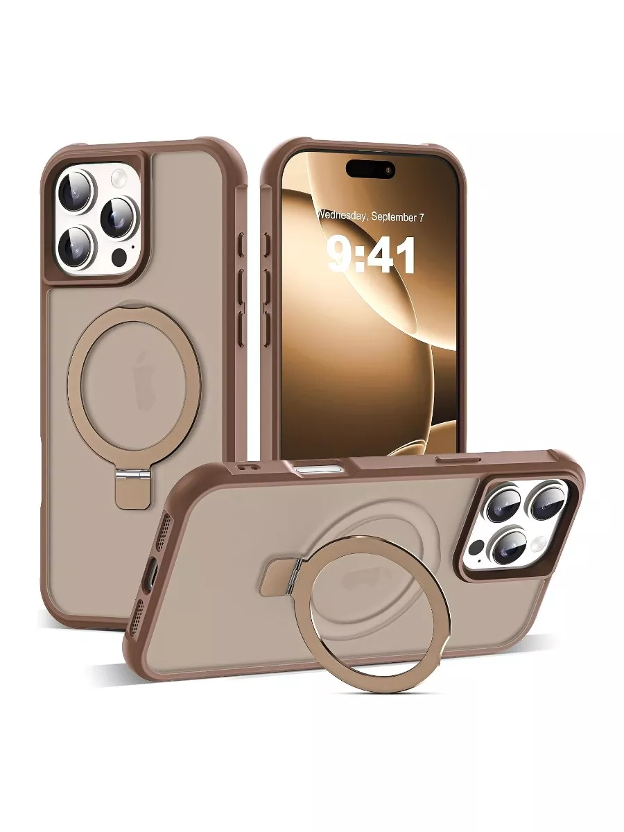 SKYLMW Magnetic O-Ring Kickstand Case for iPhone 16 Pro Max