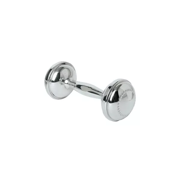 Sterling Silver Beaded Dumbbell Rattle