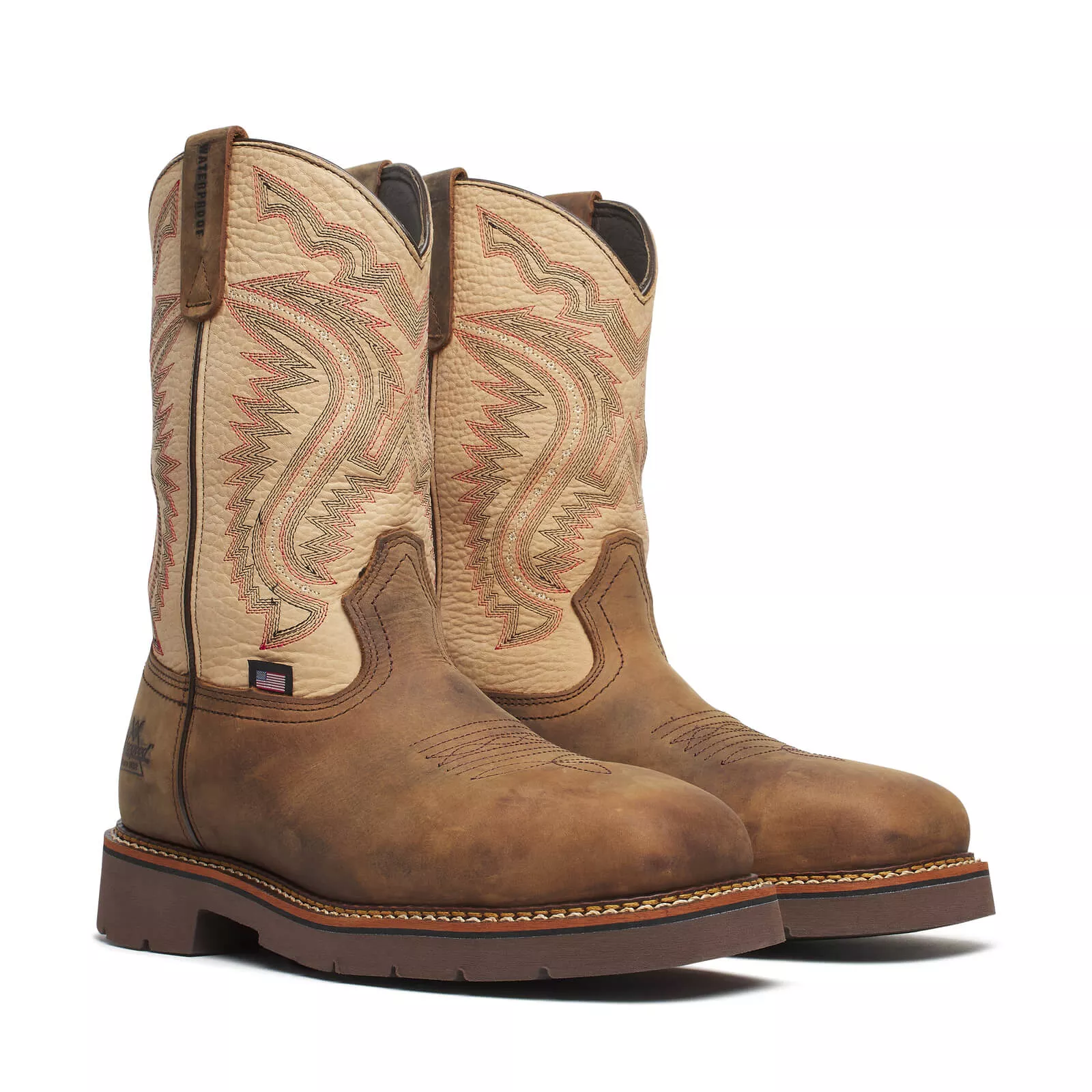 Thorogood Waterproof 11″ Crazy Horse/Rawhide Nano Square Toe Western Work Boot