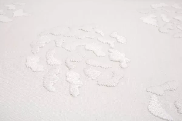White Embroidered Linen Pillow